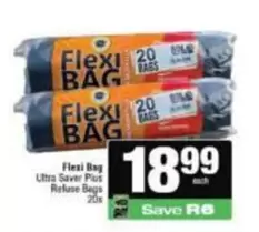 Ultra - Flexi Bag Saver Plus Refuse Bags