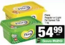 Flora - Regular or Light Fat Spread Tub