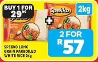 Spekko - LONG GRAIN PARBOILED WHITE RICE 2kg
