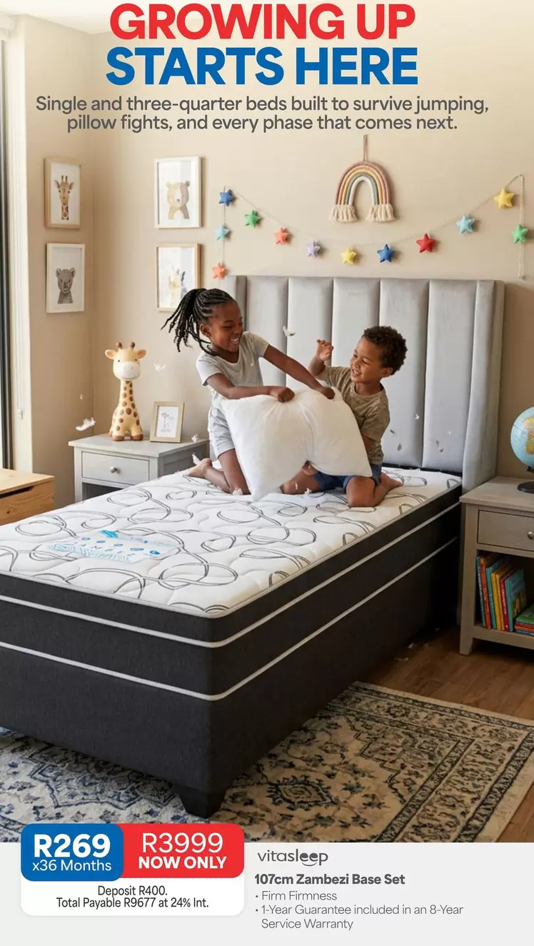 Total - Single and three-quarter beds