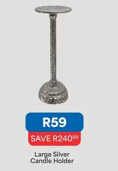 Large Silver Candle Holder