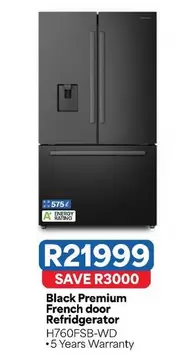 Hisense - Black Premium French door Refrigerator H760FSB-WD