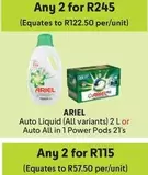 Ariel - Auto Liquid or Auto All in 1 Power Pods