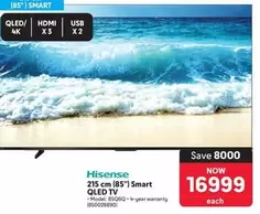 Hisense - 215 cm (85") Smart QLED TV