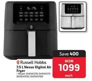 Russell Hobbs - 7.5 L Nexus Digital Air Fryer RHPAFO7B/RHPAFO7S (850045762; 850045768)