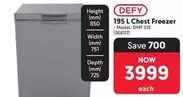 Defy - 195 L Chest Freezer DMF 515 (368117)