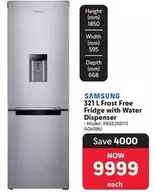 Samsung - 321 L Frost Free Fridge with Water Dispenser (RB333611S)