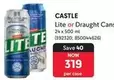 CASTLE - Lite or Draught Cans 24x500 ml [392320; 850044626]