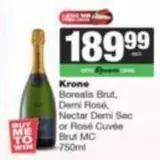 Krone - Borealis Brut, Demi Rosé, Nectar Demi Sec or Rosé Cuvée Brut MC 750ml