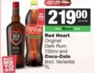 Coca cola - Red Heart Original Dark Rum and Coca-Cola