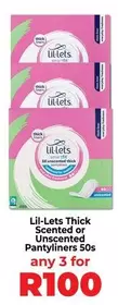 lil-lets - Thick Scented or Unscented Pantyliners 50s
