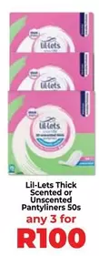 lil-lets - Thick Scented or Unscented Pantyliners 50s