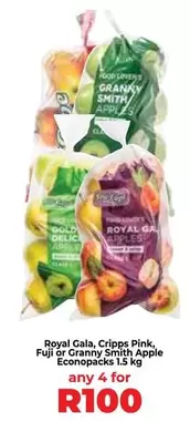 Royal - Gala, Cripps Pink, Fuji or Granny Smith Apple Econopacks