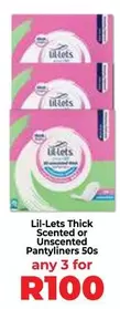 lil-lets - Thick Scented or Unscented Pantyliners 50s