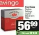 FIVE ROSES - Tagless Teabags