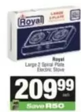 Royal - Large 2 Spiral Plate Electric Stove