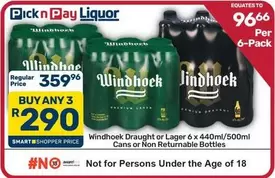 Windhoek - Draught or Lager