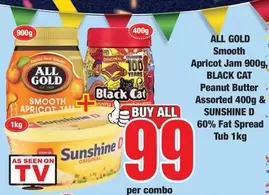 CAT - Smooth Apricot Jam & Peanut Butter & Fat Spread