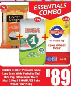Essentials - Super Maize Meal, Cake Wheat Flour, Long Grain White Parboiled Thai Rice