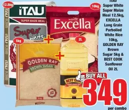 Excella - Super Maize Meal, Long Grain Parboiled White Rice, Brown Sugar & Sunflower Oil
