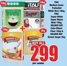 Pan - PAN Medium Grain Parboiled White Rice, Super White Super Maize Meal, Cake Wheat Flour, Brown Sugar