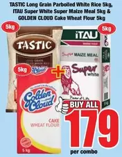 Tastic - Long Grain Parboiled White Rice, Super White Super Maize Meal, Cake Wheat Flour