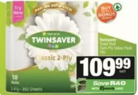 Twinsaver - Classic 2-Ply Toilet Roll
