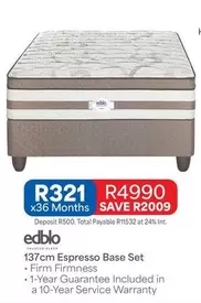 Edblo - 137cm Espresso Base Set