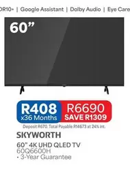 Skyworth - 60" 4K UHD QLED TV 60Q6600H