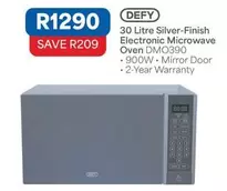 Defy - 30 Litre Silver-Finish Electronic Microwave Oven DMO390