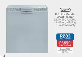 Defy - 195 Litre Metallic Chest Freezer DMF451 CF210HC