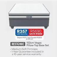 Restonic - 152cm Pillow-Top Base Set