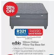 Edblo - 152cm Chillon Pillow-Top Base Set