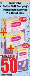 Comfitex - Cotton Soft Everyday Pantyliners Assorted