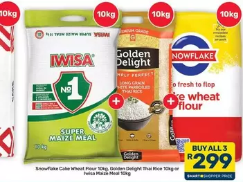 Snowflake - Super Maize Meal, Cake Wheat Flour, Thai Rice