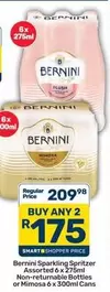 Bernini - Sparkling Spritzer Assorted 6 x 275ml Non-returnable Bottles or Mimosa 6 x 300ml Cans