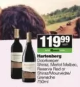 Hartenberg - Doorkeeper Shiraz, Merlot Malbec, Reserve Red or Shiraz/Mourv
dre/ Grenache