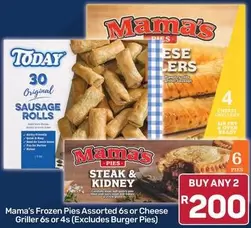 Mama's - Frozen Pies Assorted 6s or Cheese Griller 6s or 4s