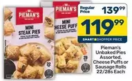 Mini - Unbaked Pies Assorted, Cheese Puffs or Sausage Rolls