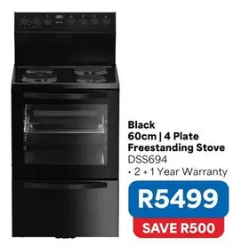 Black 60cm | 4 Plate Freestanding Stove DSS694