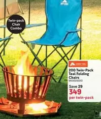 200 Twin-Pack Teal Folding Chairs (850025020)