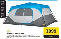 Camp Master - 10-Person Instant Tent