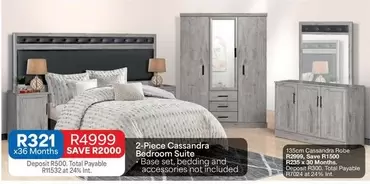 Total - 2-Piece Cassandra Bedroom Suite