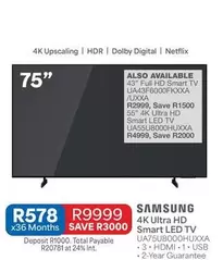 Samsung - 4K Ultra HD Smart LED TV UA55U8000HUXXA