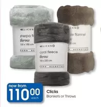 clicks - Coral Fleece Throw