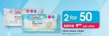 clicks - Baby Wipes 80 Pack