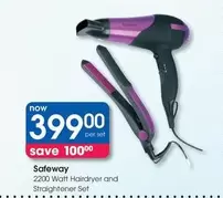 Safeway - 2200 Watt Hairdryer and Straightener Set