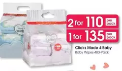 clicks - Baby Wipes 480-Pack
