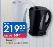 Safeway - 1.7 Litre Cordless Kettle