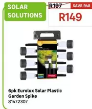 Eurolux - 6pk Solar Plastic Garden Spike